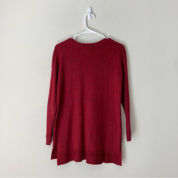 Boat-Neck Tunic Legging sweater in marled red for winter holidays - Picture 7 of 9